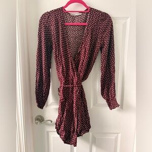 Abercrombie & Fitch Burgundy and White Wrap Dress